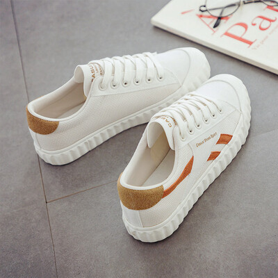 

White shoes female 2019 autumn new students Joker autumn canvas shoes female Korean version of plate shoes autumn shoes summer tid