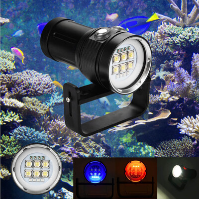 

Saidsome Diving Flashlight Light Torch Photography 100M Underwater 4x Red4x purple LED flashlight lamp