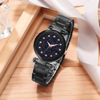 

RM Multi Faceted Bump Fashion Simple Star Sky Dial Ladies Steel Belt Quartz Watch