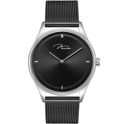 

JONAS&VERUS Mens Ultra-Thin Quartz Watch Black