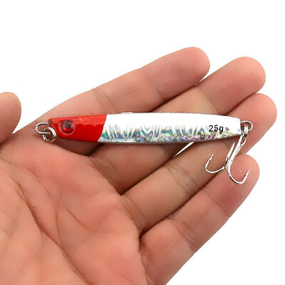 

Artificial Lure 5PCS 10cm 25g Artificial Fishing Baits Fishing Lure Set Metal Hard Baits 3D Eyes with Treble Hook Flat Split Rin