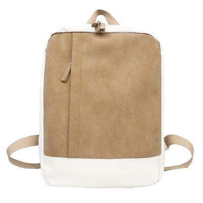 

Simple Women Backpacks Girls Patchwork Color Canvas Shoulder Bag Schoolbags