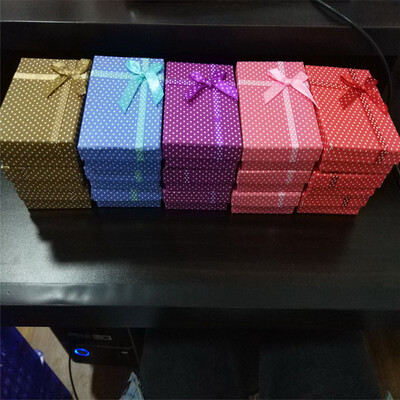 

PH PANDAHALL 15 Pcs Mixed Color Gifts Cardboard Jewelry Box Set with Ribbon Bowknot&Sponge