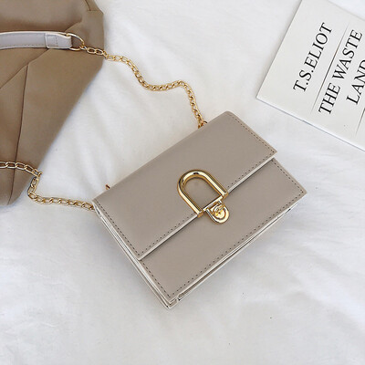 

High-end sense bag foreign simple minimalist chain lock female bag new 2019 fashion slung shoulder small square bag