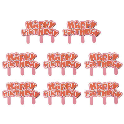 

8pcsLot Children Happy Birthday Cupcake Toppers Dessert Party Baking Decor