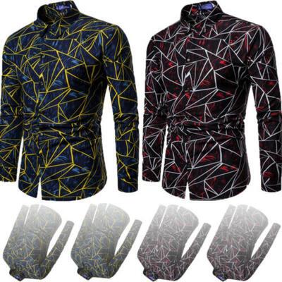 

Mens Slim Fit Business Shirt Long Sleeve Dress Shirts Casual Cotton T-Shirt Tops