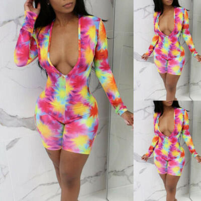 

Women Casual Sleeve Bodycon Romper Jumpsuit Club Tights Bodysuit Short Pants
