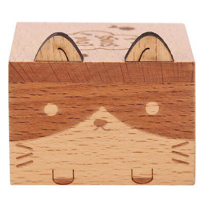 

Cartoon Animal Exquisite Wooden Hand Cranked Music Box Home Crafts Gifts