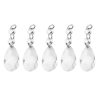 

5pcs Clear Crystal Acrylic Beads Pendant Top Chandelier Wedding Decor