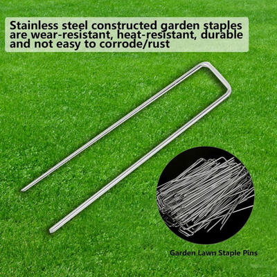 

Greensen 100Pcs Stainless Steel Ground Garden Staple Pins Weed Barrier Fabric Stake Fixed Accessories
