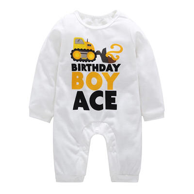 

Newborn Baby Cartoon Letters Cotton Warm Rompers O-Neck Winter Jumpsuit