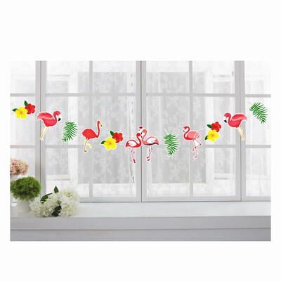 

FUNNYBUNNY Flamingo party ornament cartoon flag birthday background decoration Hawaii theme banner