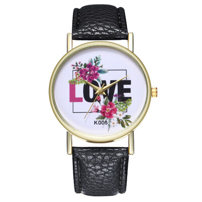 

Lady watch Airplane flying heart pattern Woman Fashion Love Leather Band Analog Quartz Round WristWatch reloj mujer relojes &Ff