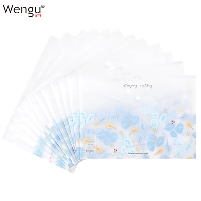 

Wengu wengu 12 A4 transparent snap file bag briefcase portfolio bag paper storage bag information bag orchid D327