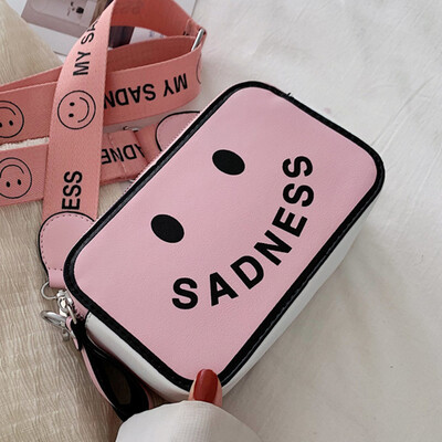 

Broadband slant bag 2019 new Korean version fashion 100 shoulder single shoulder summer smiling face small square bag