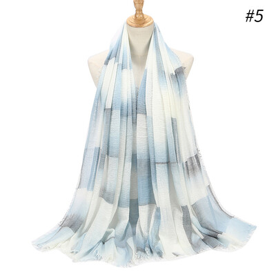 

Hairy crease printed cotton&linen geometric pattern elegant scarf hooded autumn&winter womens long scarf