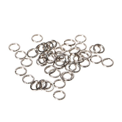 

50pcs Flat Split Rings Fishing Double Ring Chain Connector Fishing Lure Tackle Set