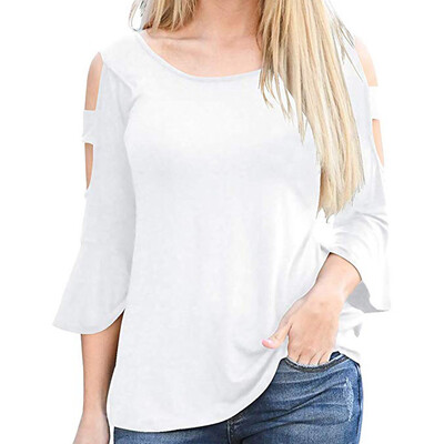 

Starmoon Womens Tops Cold Shoulder Spring Summer Cute 34 Sleeve Tee Shirts
