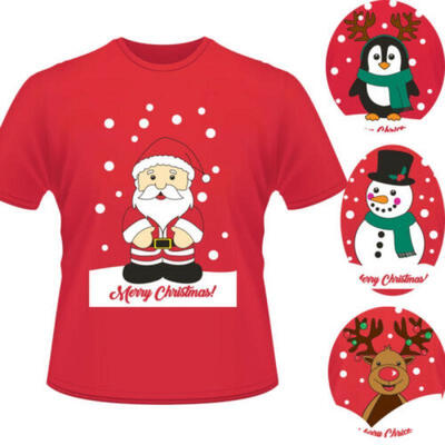 

US Christmas Men Women T-Shirt Short Sleeve Summer Casual Xmas Tops Blouse