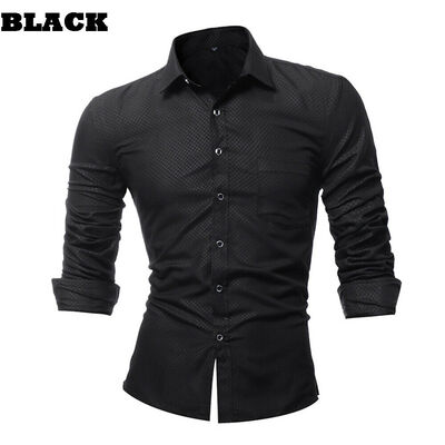 

New Men Casual Shirt Long Sleeve Slim Fit Shirts party Shirts Top plus size 3XL