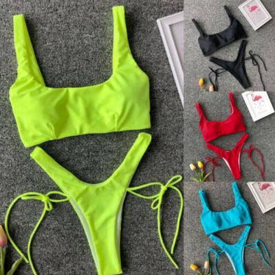 

US New Women Sexy Bikini Set Swimsuit Triangle Ladies Bathing Suit Beachwear