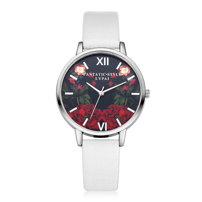 

Womens Watches Business Leather Strap Clock Silver Rose Shading Scale Dial Ladies Quartz Wristwatch Fashion Zegarki Damskie