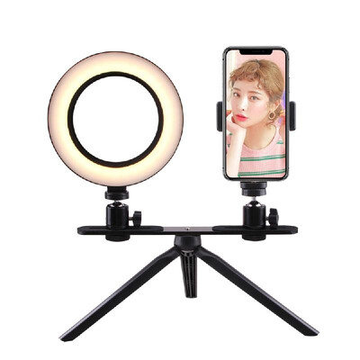 

Photography LED Selfie Light 160MM Dimmable Camera Phone Lamp with Table Tripods