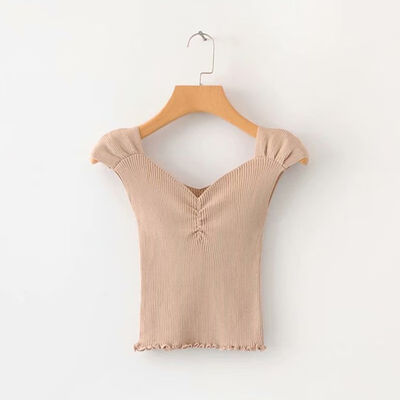 

Women Summer V-Collar Tube Wrapped Chest Slim Knitting Vest Bottoming Stretch Sling Bottoming Camisole