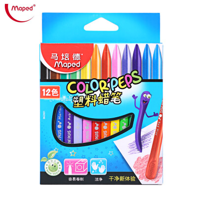 

Maped Universal Bright Colorful Bar Plastic Crayon with 12 Colors