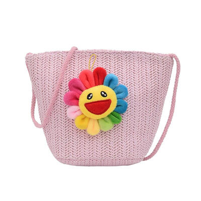 

Floral Cartoon Decor Bag Women Shoulder Messenger Woven Beach Casual Bags