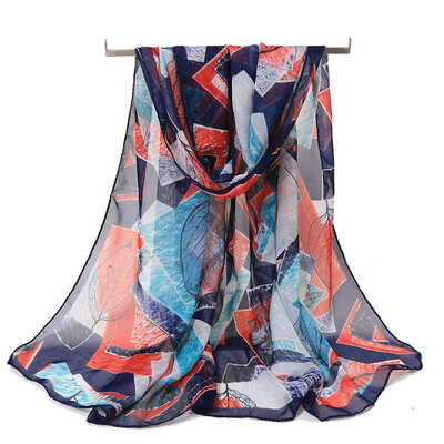 

New thin chiffon printed silk scarf ladies wild long decorative scarf beach towel gift Yiwu wholesale