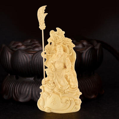 

Greensen Guan Yu Carving Figurines Hand Carved Buddha Statue Amulet For Home Decorations