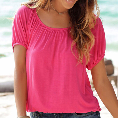 

Starmoon Womens Summer Short Sleeve O Neck Backless Solid Slim Fit Tee Shirt Top Blouse