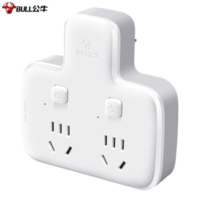 

Bull BULL GN-96023 Character-shaped one turn two socket conversion plug power converter 2 bit sub-control wireless conversion socket