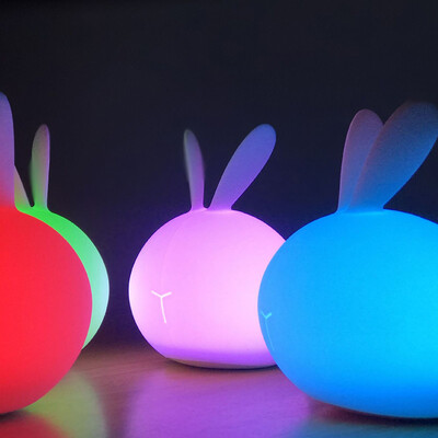 

3 LIFE 302 LED Night Light Rechargeable Multi-color Silicone Soft Beat-on Lamp