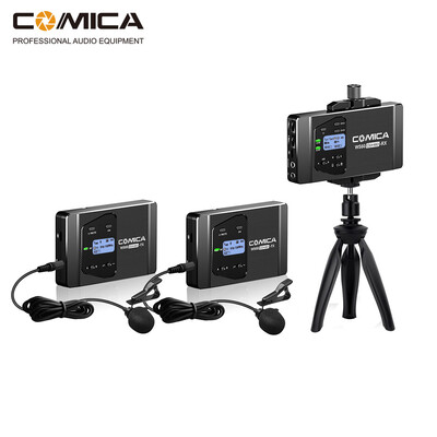 

CoMica CVM-WS60 COMBO 1-Trigger-2 Flexible Mini Wireless Microphone System Two Transmitters One Receiver for Smartphones&Cam