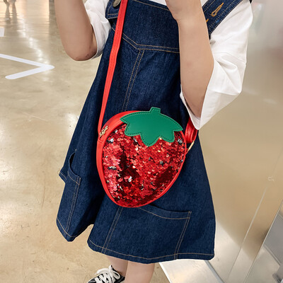 

Tailored Childrens Cute Sequin Fruit Bag Shoulder Messenger Bag Coin Purse For Child