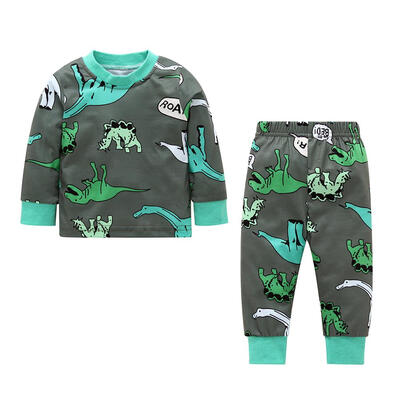 

Boys Baby Autumn Cute Clothing Set 2pcs Cartoon Dinosaur T-shirt Pants Suit