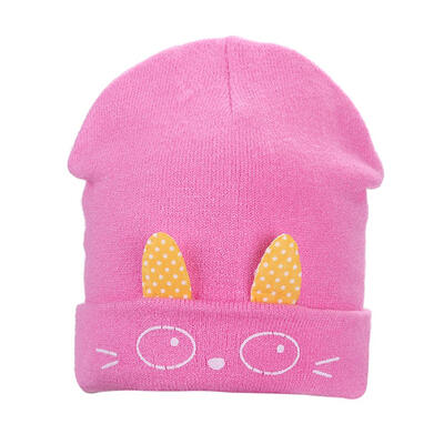 

Cute 0-1Y Baby Girls Boys Knitted Eyes Ear Hats Kids Bonnet Winter Warm Cap