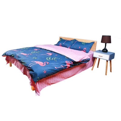 

34pcs Pink Bird Printed Bedding Set Duvet Cover Flat Bed Sheet Pillowcases