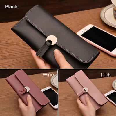 

Women Pu Leather Clutch Wallet Long Card Holder Case Purse Bag