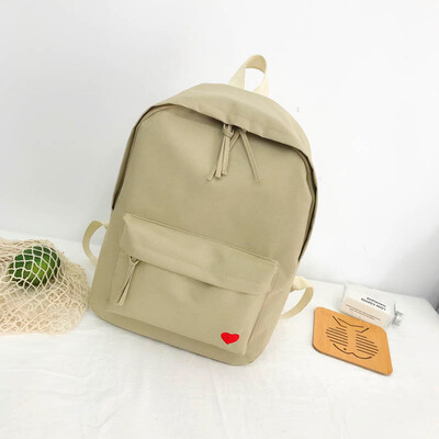 

Fashion Women Solid Color Canvas Capacity Student Backpack Travel Couple Bag