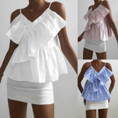 

US Womens Vest Top Sleeveless Shirts Blouse Casual Loose Tank Tops T-Shirt