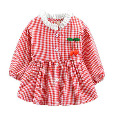 

Kids Dresses For Girls Causal Baby Girl Dress Princess Plaid Long Sleeve Baby Clothes Autumn