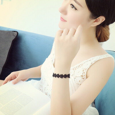 

Black lace bracelet female fashion hand jewelry hipster accessories black small daisies bracelet