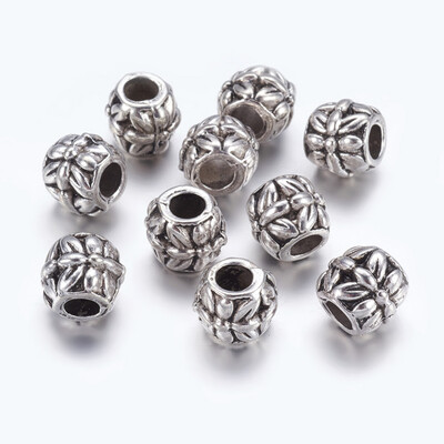 

Antique Silver Large Hole Beads Alloy European Beads for Baigi Charm Bracelets Lead Free Cadmium Free&Nickel Free Column