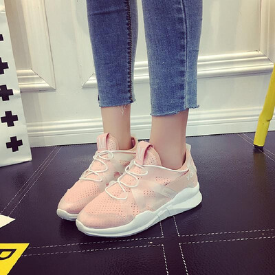 

2018 spring&summer new Korean sports shoes womens shoes Harajuku wild white shoes increased breathable casual running shoes P