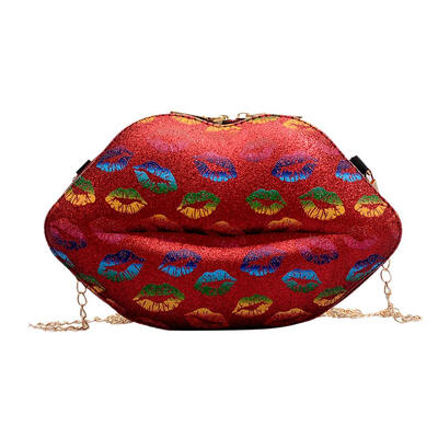 

Lips Shaped Shoulder Messenger Handbags Women Leather Chain Crossbody Bags