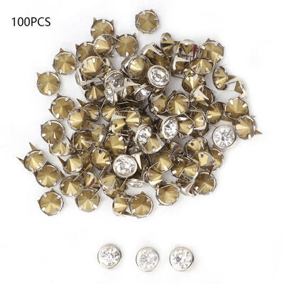 

Greensen 100pcs Cloth Cap Crystal Inlay Rapid Rivets Spots Studs Cap for DIY Leather Craft Decoration