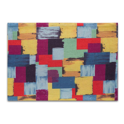 

Rectangle Colorful Plaid Cotton Linen Placemat Dining Table Mat Coasters